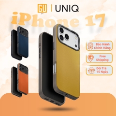 Ốp Lưng iPhone 17 Series UNIQ LYDEN DS Da Vegan Cao Cấp 2 Tông Màu Viền Camera Bằng Nhôm Lót Microfiber Hỗ Trợ MagClick™