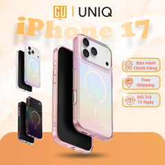 Ốp lưng iPhone 17 Series UNIQ Iridescia Hiệu Ứng Holographic Chuyển Sắc Cầu Vồng Sạc Không Dây MagClick