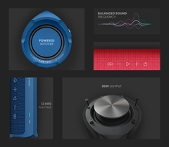 Loa Bluetooth HiFuture Ripple (30W, Nhỏ Gọn, Di Động, IPX7 Waterproof) - Blue