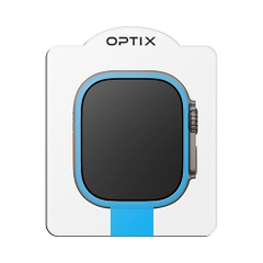 Kính Cường Lực bảo Vệ Mặt Đồng Hồ Uniq Optix Vivid Clear dành cho Apple Watch Ultra độ cứng 9H có khung hỗ trợ dán dễ dàng