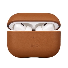 Ốp Airpods Sang Trọng Thanh Lịch Uniq Terra Genuine Leather dành cho Airpods Pro 2 bọc bằng da thật nguyên miếng, lớp lót bên trong siêu mịn chắc chắn