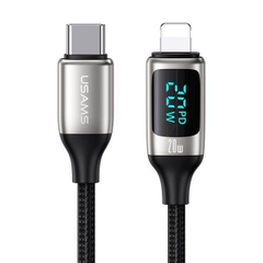 Cáp Sạc Có Đèn Hiển Thị Usams Cable U78 Type-C to Lightning Digital Display PD 20W 1.2m Sạc nhanh