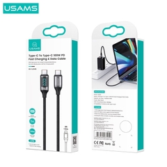 Cáp Sạc Có Đèn Hiển Thị Usams Cable U78 Type-C to Lightning Digital Display PD 20W 1.2m Sạc nhanh