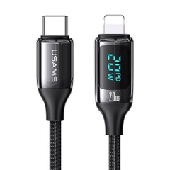 Cáp Sạc Có Đèn Hiển Thị Usams Cable U78 Type-C to Lightning Digital Display PD 20W 1.2m Sạc nhanh