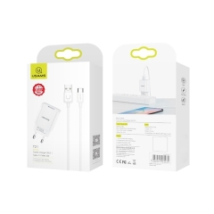 Cốc Sạc Nhanh Không Nóng Usams Single USB T18 USB 2.1A / T22 QC 3.0 3A / Combo củ-cáp USAMS T21 2.1A kèm Cáp Type C