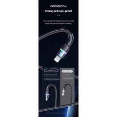 Cáp Sạc Nhanh Và Nhiệt Độ Thấp Usams U76 Aluminum Alloy Data Cable With Colorful Light US-SJ534