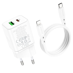 Bộ Sạc Borofone BN7 USB - C to Lighting Hỗ trợ sạc nhanh bộ kèm theo cáp cho USB - C sang Lightning