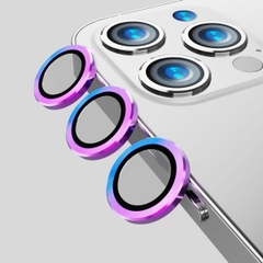 Lens Camera Chống Va Đập Cầu Vòng Mipow Kingbull Aluminium Trong Suốt dành cho cho iPhone 13 Pro I 13 Pro Max Rainbow chống va đập