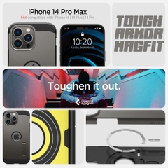 Ốp Lưng Có Chân Đế Stand Spigen Tough Armor cho iPhone 12 Pro Max - Gunmetal, bền bỉ, chống va đập, tích hợp để xem rảnh tay