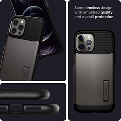 Ốp Lưng Spigen-Slim Armor dành cho iPhone 12/12 Pro, bền bỉ, chống va đập, có chân đế stan tích hợp để xem rảnh tay