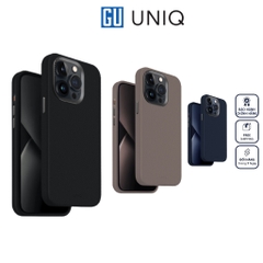Ốp UNIQ Hybrid Magclick Charging Lyden Dành Cho iPhone 15 Pro/15 Pro Max Giả DaTương Thích Sạc Không Dây