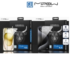 Kính Cường lực Mipow KingBull Hd Premium Silk Protector Dành Cho iPhone 15 Pro/ 15 Pro Max Cảm Giác Như Màn Hình Thật