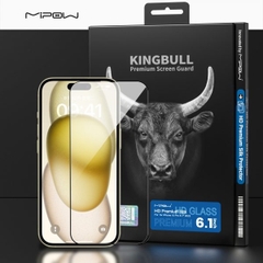 Kính Cường lực Mipow KingBull Hd Premium Silk Protector Dành Cho iPhone 15 Pro/ 15 Pro Max Cảm Giác Như Màn Hình Thật