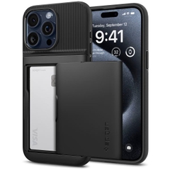 Ốp Lưng Spigen Slim Armor CS Dành Cho iPhone 15 Pro Max Có Ngăn Chứa Thẻ Bí Mật
