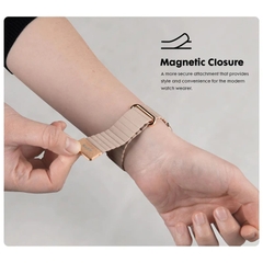 Dây LAUT Novi Luxe Cho Apple Watch Series 1~9/ SE (38/40/41mm) Làm Từ Da Thuần Chay Mềm Mại Khóa Nam Châm