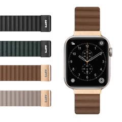Dây LAUT Novi Luxe Cho Apple Watch Series 1~9/ SE (38/40/41mm) Làm Từ Da Thuần Chay Mềm Mại Khóa Nam Châm