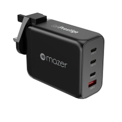 Củ Sạc MAZER GaNPrestige 200W Nhỏ Gọn Có Thể Sạc 2 Cổng 100W Đồng Thời 3xUSB-C 1xUSB A Kèm Cáp C-C 1.5m