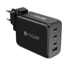 Củ Sạc MAZER GaNPrestige 200W Nhỏ Gọn Có Thể Sạc 2 Cổng 100W Đồng Thời 3xUSB-C 1xUSB A Kèm Cáp C-C 1.5m