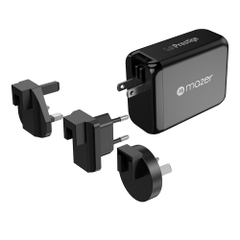 Củ Sạc MAZER GaNPrestige 200W Nhỏ Gọn Có Thể Sạc 2 Cổng 100W Đồng Thời 3xUSB-C 1xUSB A Kèm Cáp C-C 1.5m