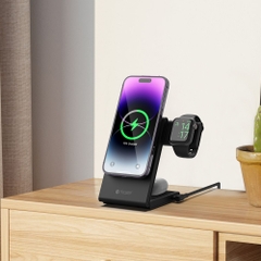 Đế Sạc Không Dây Mazer Mag Trifold V3 Magnetic & Qi2 3-in-1 Wireless Charger Tổng Sạc Không Dây 23W Gấp Gọn Dễ Mang Đi