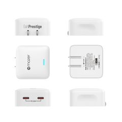 Củ sạc nhanh Mazer GanPrestige 35W US Wall Charger Siêu Nhỏ 02 Cổng USB-C Có Đèn Led Báo Sạc Nhanh