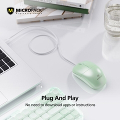 Chuột Có Dây MicroPack COMFY MINI 2 M-105 Hình Dạng Đa Sắc Màu Dễ Dàng Kết Nối Máy Tính Của Bạn Qua Cáp USB