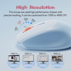 Chuột không dây MicroPack Soft Silicone Lifestyle MS-201W BT5.0 4000CPI Thiết Kế Công Thái Học Sử Dụng Siêu Mềm Ôm Tay
