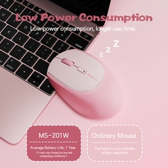 Chuột không dây MicroPack Soft Silicone Lifestyle MS-201W BT5.0 4000CPI Thiết Kế Công Thái Học Sử Dụng Siêu Mềm Ôm Tay