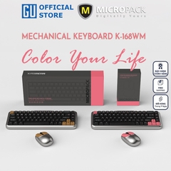 Bàn Phím Cơ Không Dây MicroPack Lifestyle K-168WM 3 Modes Wireless Mechanical Keyboard Tặng Kèm Keycaps Đổi Màu Phím