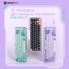 Bàn Phím Cơ Không Dây MicroPack Lifestyle K-168WM 3 Modes Wireless Mechanical Keyboard Tặng Kèm Keycaps Đổi Màu Phím