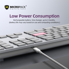 Bàn phím không dây MicroPack Lifestyle K-310W Bàn Phím Cắt Kéo Kiểu Dáng Mỏng Thiết Kế Bằng Nhôm Hoàn Thiện Cao Cấp
