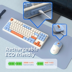 Bộ Bàn Phím Kèm Chuột Không Dây MicroPack Lifestyle KM-269W Tích Hợp Pin Sạc Kết Nối Không Dây 2.4G