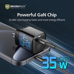 Củ sạc MicroPack POWER SERVER 35 MWC-135 Chip GAN Mạnh Mẽ Nhỏ Gọn Tặng Kèm Phích Tương Thích UK/ US/ EU