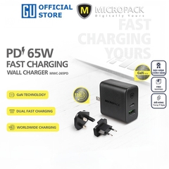 Củ sạc MicroPack POWER SERVER GaN 65W MWC-265PD Nhỏ Gọn Tặng Kèm Đầu Cắm US/ EU/ UK