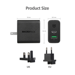Củ sạc MicroPack POWER SERVER GaN 65W MWC-265PD Nhỏ Gọn Tặng Kèm Đầu Cắm US/ EU/ UK