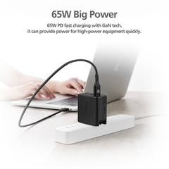 Củ sạc MicroPack POWER SERVER GaN 65W MWC-265PD Nhỏ Gọn Tặng Kèm Đầu Cắm US/ EU/ UK