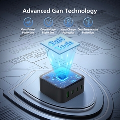 Bộ củ sạc + Cáp MicroPack POWER SERVER GaN 100W MWC-4100 Nhiều Đầu Ra 03xUSB-C Và 01xUSB-A Sạc Siêu Nhanh Nhỏ Gọn