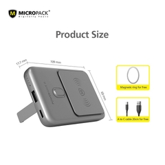 Pin Sạc Dự Phòng Không Dây MicroPack POWER WAVE III WPB-1015M Dung Lượng 10000mAh Công Suất PD 22.5W Không Dây 15W