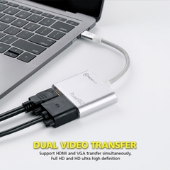 Cổng chuyển đổi MicroPack POWER HUB MINI 2 MDC-4V USB-C to 4 Ports HDMI 4K-60Hz/ VGA FullHD/ USB-C PD 100W/ USB-A
