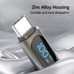 Cáp Sạc MicroPack POWER LINK C2 MC-C100 Soft Braided Sạc Nhanh 100W USB-C to C Bện Dù Đèn Led Hiển Thị Công Suất Sạc