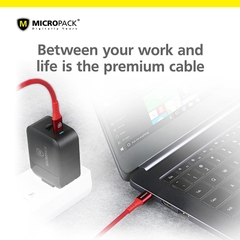 Cáp Sạc MicroPack POWER LINK MC-CC23 Sạc Nhanh USB-C to C Dòng Điện Tối Đa 3A Dệt Bằng Sợi Kevlar Siêu Bền