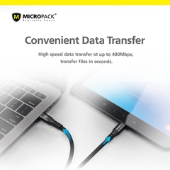 Cáp Sạc MicroPack POWER LINK MC-CC23 Sạc Nhanh USB-C to C Dòng Điện Tối Đa 3A Dệt Bằng Sợi Kevlar Siêu Bền