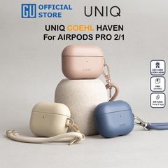 Ốp UNIQ COEHL HAVEN Cho Airpods Pro Gen 2/1 Da Nhân Tạo Chất Lượng Cao Sang Trọng Tặng Kèm Dây Móc Carabiner