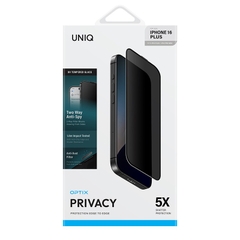 Kính Cường Lực UNIQ OPTIX PRIVACY Cho iPhone 16/ 16 Plus/ 16 Pro/ 16 Pro Max Chống Nhìn Trộm Độ Rõ Nét Được Tối Ưu Hoá