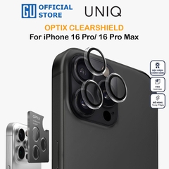 Kính Bảo Vệ Camera UNIQ OPTIX CLEARSHIELD Cho iPhone 16 Pro/ 16 Pro Max Chống Trầy Xước Lens Với Kính Cường Lực 9H