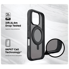 Ốp LAUT Crystal Matter Cho iPhone 16 Series Vòng MagSpin Tích Hợp Sạc Không Dây Xoay 360 Độ Làm Chân Đế