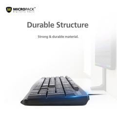 Bàn Phím Có Dây MicroPack OFFICE LITE 2 K-206 Với 12 Phím Đa Phương Tiện Tương Thích HĐH Windows/ MacOs