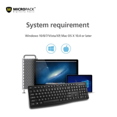 Bàn Phím Có Dây MicroPack OFFICE LITE 2 K-206 Với 12 Phím Đa Phương Tiện Tương Thích HĐH Windows/ MacOs