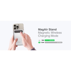 Pin Dự Phòng Không Dây Mazer MagAir17 Sạc Nhanh Qi2 15W 10000mAh Type-C PD35W Tích Hợp Chân Đế Aluminium Có Hiển Thị Pin