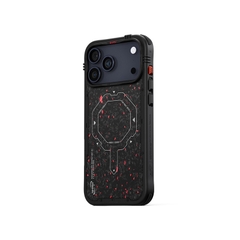Ốp Lưng SKINARMA VEKTOR Cho iPhone 17 Pro/ 17 Pro Max Mặt Lưng Sợi Carbon Điểm Xuyết Hạt Đỏ Sạc Không Dây Mag-Charge